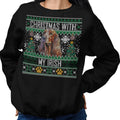 Ugly Sweater Christmas with My Irish Setter - Adult Unisex Crewneck Sweatshirt