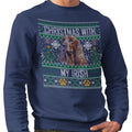 Ugly Sweater Christmas with My Irish Setter - Adult Unisex Crewneck Sweatshirt