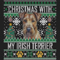 Ugly Sweater Christmas with My Irish Terrier - Women's V-Neck Long Sleeve T-Shirt