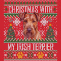 Ugly Sweater Christmas with My Irish Terrier - Adult Unisex Long Sleeve T-Shirt