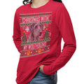 Ugly Christmas Sweater with My Irish Wolfhound - Adult Unisex Long Sleeve T-Shirt