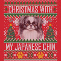 Ugly Sweater Christmas with My Japanese Chin - Adult Unisex Long Sleeve T-Shirt