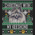 Ugly Sweater Christmas with My Keeshond - Women's V-Neck Long Sleeve T-Shirt