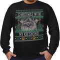 Ugly Sweater Christmas with My Keeshond - Adult Unisex Long Sleeve T-Shirt