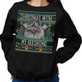 Ugly Sweater Christmas with My Keeshond - Adult Unisex Crewneck Sweatshirt