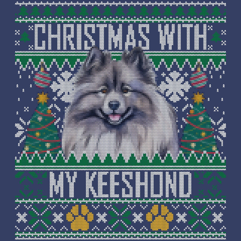 Ugly Sweater Christmas with My Keeshond - Adult Unisex Crewneck Sweatshirt
