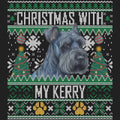 Ugly Sweater Christmas with My Kerry Blue Terrier - Women's V-Neck Long Sleeve T-Shirt