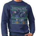 Ugly Sweater Christmas with My Kerry Blue Terrier - Adult Unisex Crewneck Sweatshirt