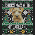 Ugly Sweater Christmas with My Lakeland Terrier - Women's V-Neck Long Sleeve T-Shirt