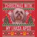 Ugly Sweater Christmas with My Lhasa Apso - Adult Unisex Long Sleeve T-Shirt