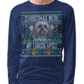 Ugly Sweater Christmas with My Lhasa Apso - Adult Unisex Long Sleeve T-Shirt