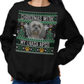 Ugly Sweater Christmas with My Lhasa Apso - Adult Unisex Crewneck Sweatshirt