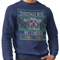 Ugly Sweater Christmas with My Lowchen - Adult Unisex Crewneck Sweatshirt