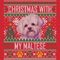 Ugly Sweater Christmas with My Maltese - Adult Unisex Long Sleeve T-Shirt