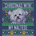 Ugly Sweater Christmas with My Maltese - Adult Unisex Crewneck Sweatshirt