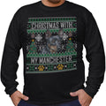 Ugly Sweater Christmas with My Manchester Terrier - Adult Unisex Long Sleeve T-Shirt