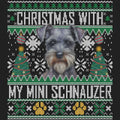 Ugly Sweater Christmas with My Miniature Schnauzer - Women's V-Neck Long Sleeve T-Shirt