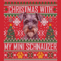 Ugly Sweater Christmas with My Miniature Schnauzer - Adult Unisex Long Sleeve T-Shirt