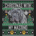 Ugly Sweater Christmas with My Neapolitan Mastiff - Women's V-Neck Long Sleeve T-Shirt