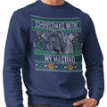 Ugly Sweater Christmas with My Neapolitan Mastiff - Adult Unisex Crewneck Sweatshirt