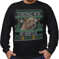 Ugly Sweater Christmas with My Norfolk Terrier - Adult Unisex Long Sleeve T-Shirt