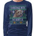 Ugly Sweater Christmas with My Norfolk Terrier - Adult Unisex Long Sleeve T-Shirt