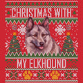 Ugly Sweater Christmas with My Norwegian Elkhound - Adult Unisex Long Sleeve T-Shirt