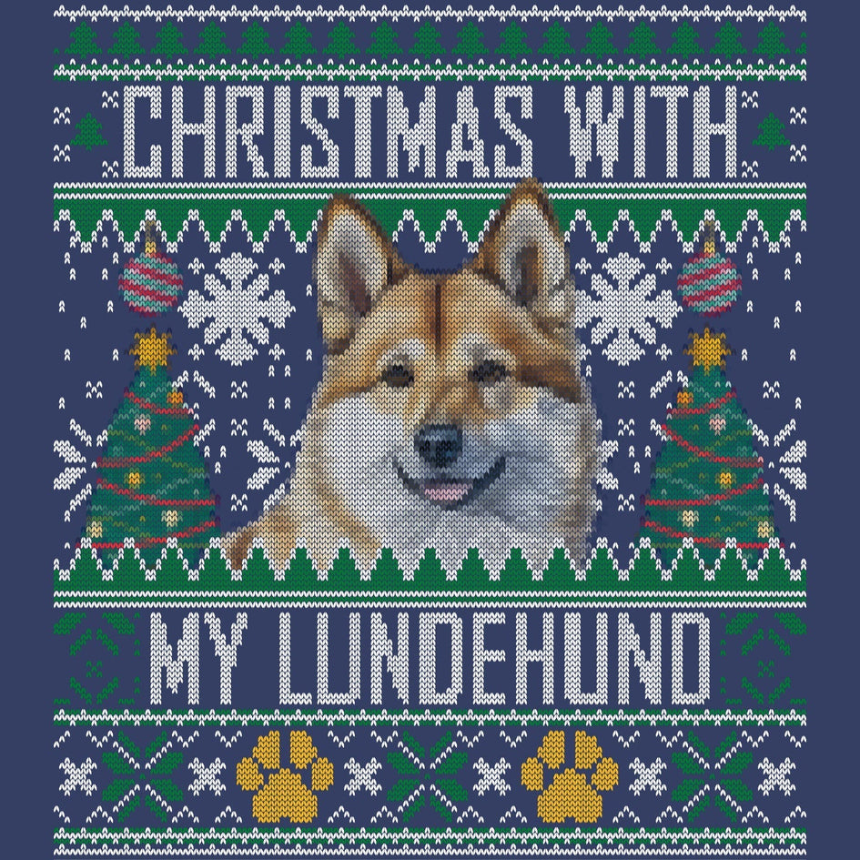 Ugly Sweater Christmas with My Norwegian Lundehund - Adult Unisex Crewneck Sweatshirt