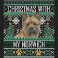 Ugly Sweater Christmas with My Norwich Terrier - Women's V-Neck Long Sleeve T-Shirt