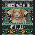 Ugly Sweater Christmas with My Nova Scotia Duck Tolling Retriever - Women's V-Neck Long Sleeve T-Shirt