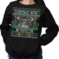 Ugly Sweater Christmas with My Papillon - Adult Unisex Crewneck Sweatshirt