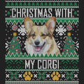 Ugly Sweater Christmas with My Pembroke Welsh Corgi - Women's V-Neck Long Sleeve T-Shirt