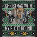 Ugly Sweater Christmas with My Plott Hound - Women's V-Neck Long Sleeve T-Shirt