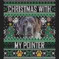 Ugly Sweater Christmas with My Pointer - Women's V-Neck Long Sleeve T-Shirt