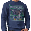 Ugly Sweater Christmas with My Pointer - Adult Unisex Crewneck Sweatshirt
