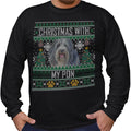 Ugly Sweater Christmas with My Polish Lowland Sheepdog - Adult Unisex Long Sleeve T-Shirt