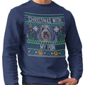 Ugly Sweater Christmas with My Polish Lowland Sheepdog - Adult Unisex Crewneck Sweatshirt