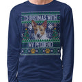 Ugly Sweater Christmas with My Portuguese Podengo Pequeno - Adult Unisex Long Sleeve T-Shirt