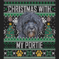 Ugly Sweater Christmas with My Portuguese Water Dog - Women's V-Neck Long Sleeve T-Shirt