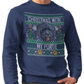 Ugly Sweater Christmas with My Portuguese Water Dog - Adult Unisex Crewneck Sweatshirt