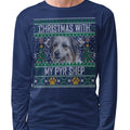 Ugly Sweater Christmas with My Pyrenean Shepherd - Adult Unisex Long Sleeve T-Shirt