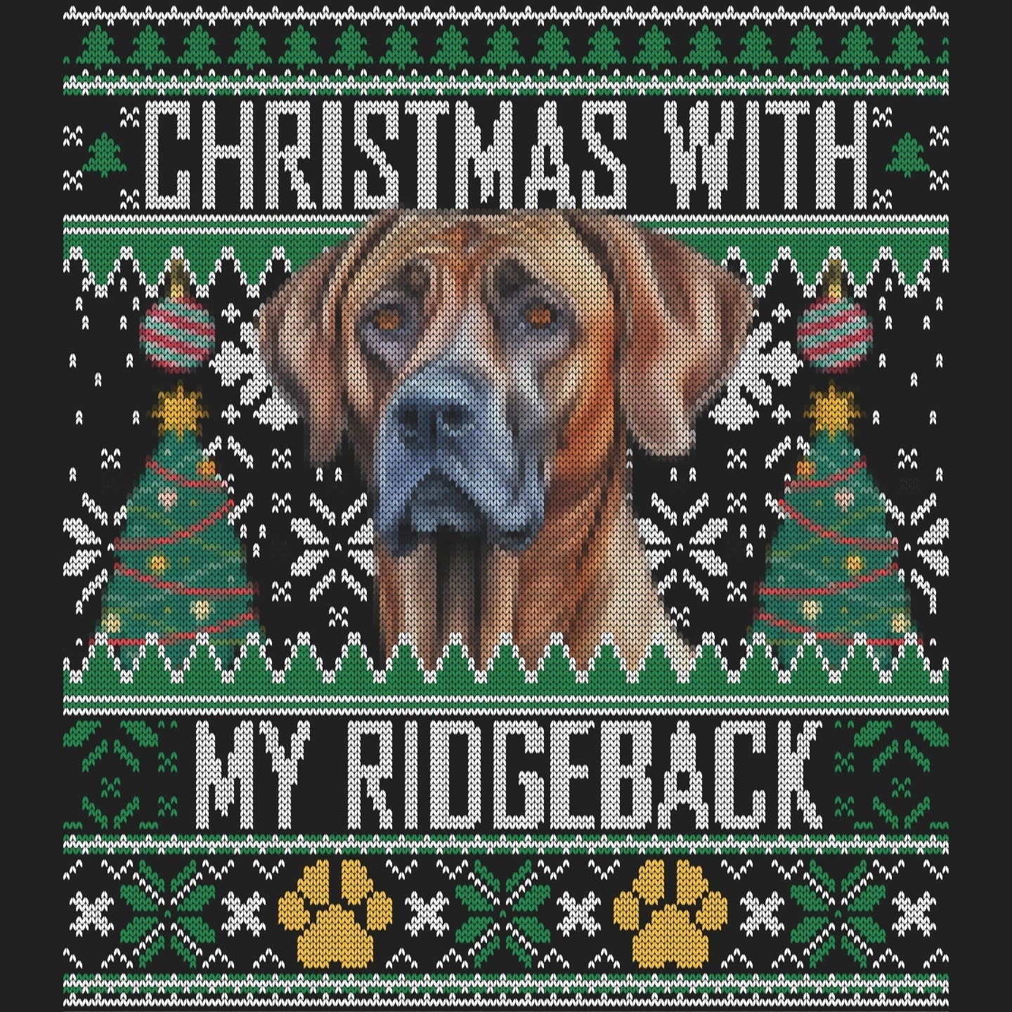 Ugly Christmas Sweater with My Rhodesian Ridgeback Women s V Neck Lo AKC Shop