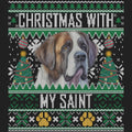 Ugly Sweater Christmas with My Saint Bernard - Women's V-Neck Long Sleeve T-Shirt