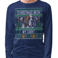 Ugly Sweater Christmas with My Saint Bernard - Adult Unisex Long Sleeve T-Shirt