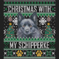Ugly Sweater Christmas with My Schipperke - Women's V-Neck Long Sleeve T-Shirt