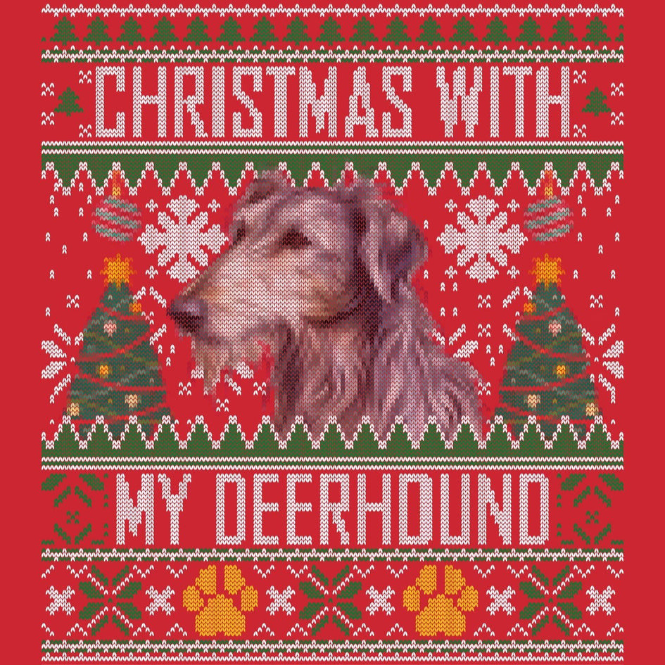 Ugly Sweater Christmas with My Scottish Deerhound - Adult Unisex Long Sleeve T-Shirt