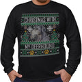 Ugly Sweater Christmas with My Scottish Deerhound - Adult Unisex Long Sleeve T-Shirt