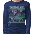 Ugly Sweater Christmas with My Scottish Deerhound - Adult Unisex Long Sleeve T-Shirt