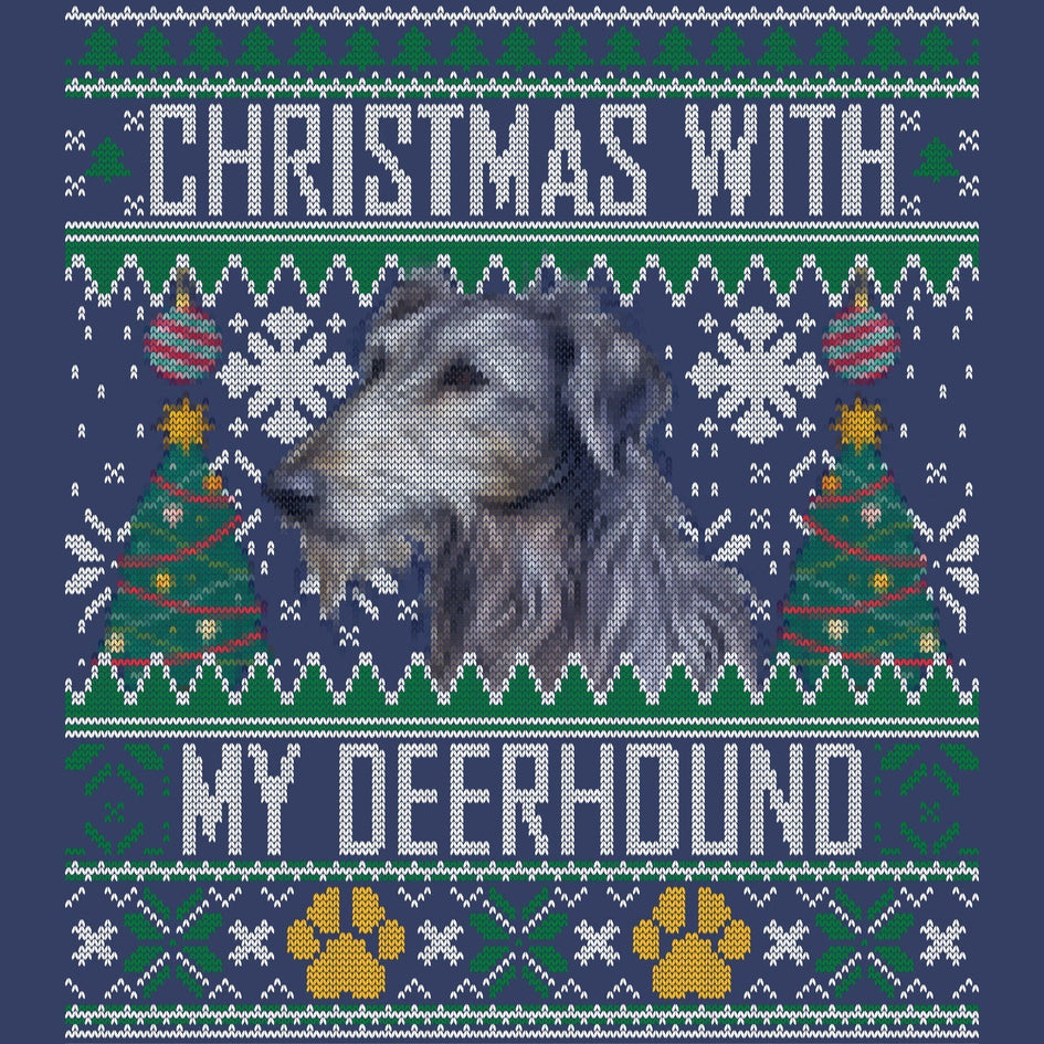 Ugly Sweater Christmas with My Scottish Deerhound - Adult Unisex Crewneck Sweatshirt