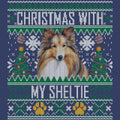 Ugly Sweater Christmas with My Shetland Sheepdog - Adult Unisex Crewneck Sweatshirt